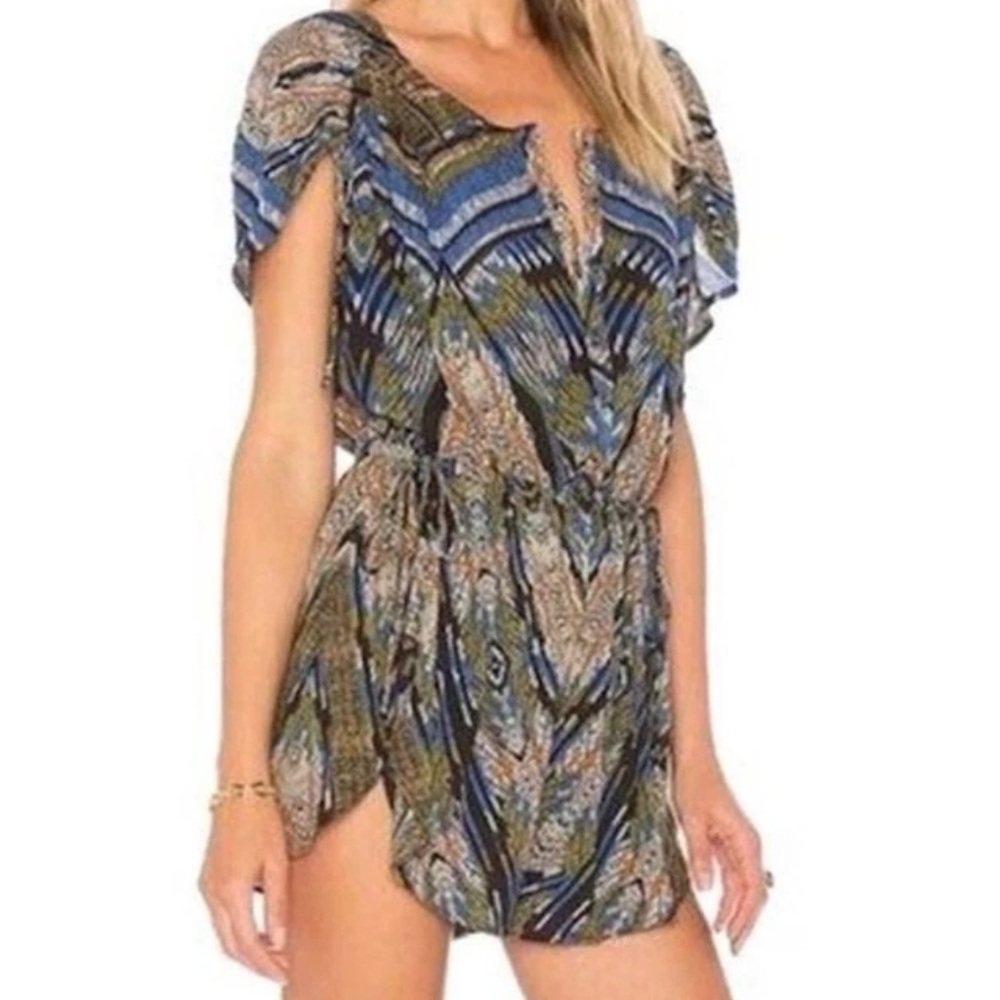 Women's Free People Dream All Night Patterned Romper Jumpsuit Multicolour sz XS